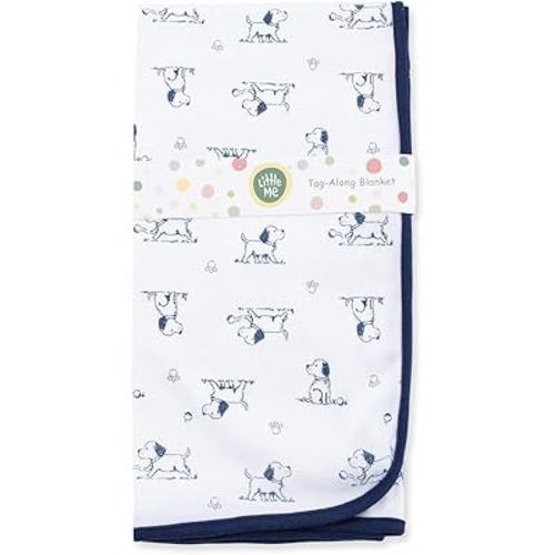 Little Me Blankets for Baby Boys' Puppy Toile Swaddling Receiving Blanket