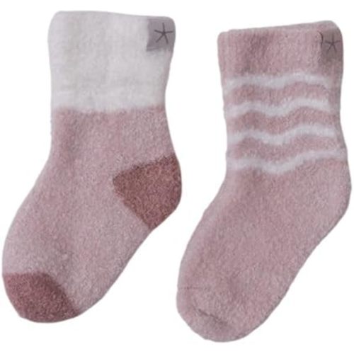 Barefoot Dreams® CozyChic Lite® Baby Sock Stripe Set, Dusty Rose Multi, One Size