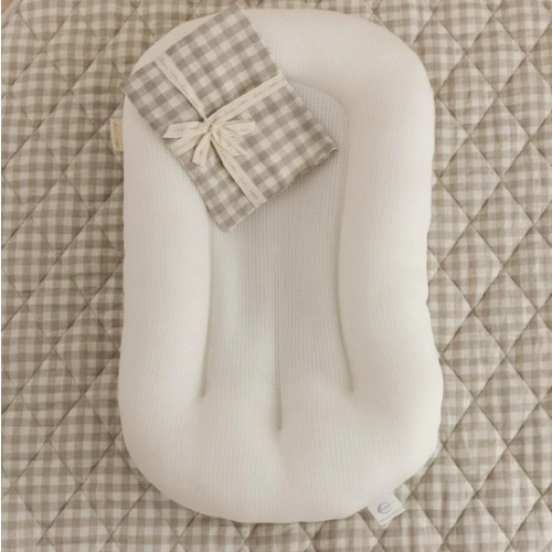 Baby Lounger Nest + Gingham Linen Cover – Linen Label