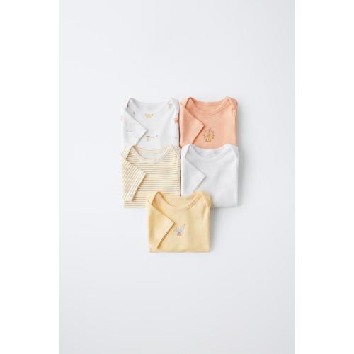 FIVE-PACK CIRCUS PRINT BODYSUITS - Ecru | ZARA United States