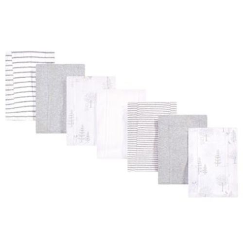 Touched by Nature Baby Organic Cotton Burp Cloths 7pk, Gray Woodland, One Size