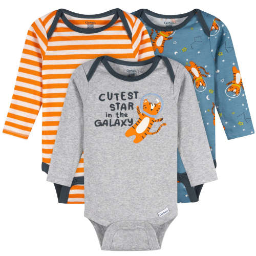 3-Pack Baby Boys Cueste Star Long Sleeve Onesies® Bodysuits – Gerber Childrenswear