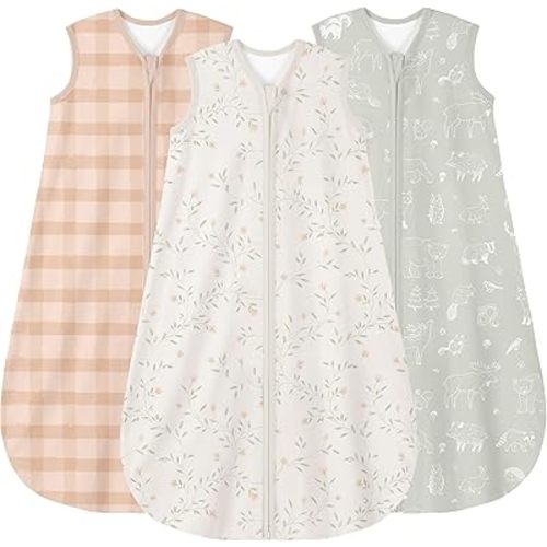 Yoofoss Baby Sleep Sack 18-24 Months Wearable Blanket for Babies 100% Organic Cotton 2-Way Zipper TOG 0.5 Toddler Sleeping Sack 3 Pack, Comfy Lightweight Sleep Sacks