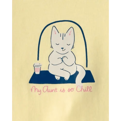 Baby 'My Aunt Is So Chill' Cat Graphic Bodysuit - Yellow | Carter's