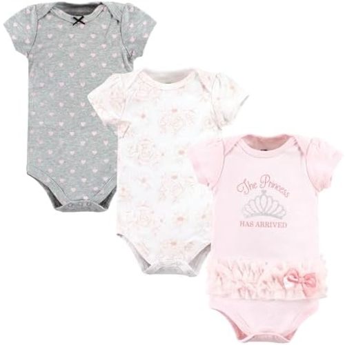 Hudson Baby Baby Girls Cotton Bodysuits 3-pack