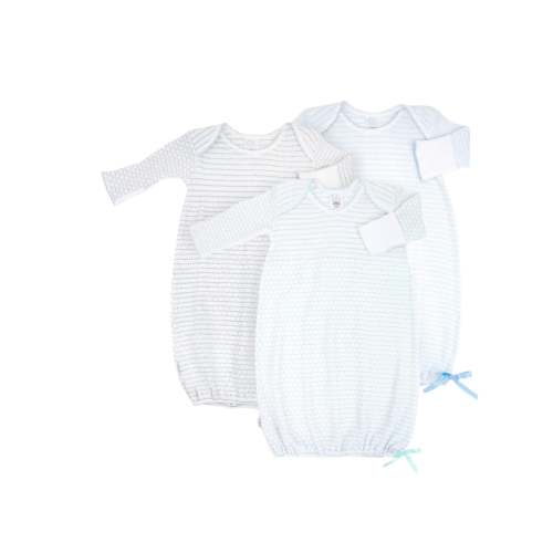 Paty Knit Overlap Shoulder Pinstripe Gown with Bow – Posh Tots Children's Boutique