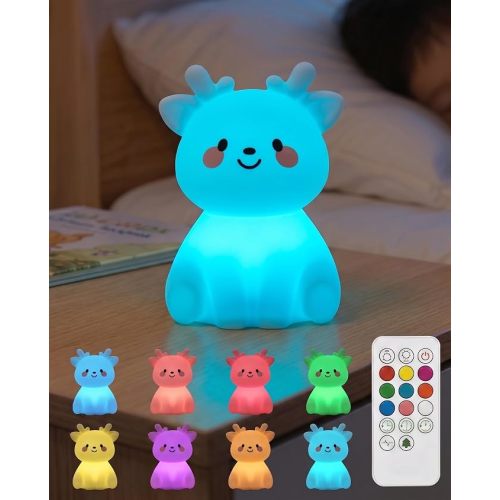 Whale Baby Night Light for Kids with Remote & Timer, Dimmable