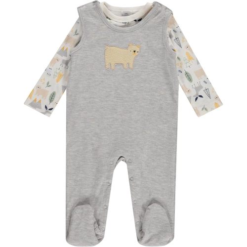 Cudlie Infant 2-Piece Overall & Long-Sleeve Bodysuit Set with Bottom Snaps – Soft, Cozy & Adorable Outfit