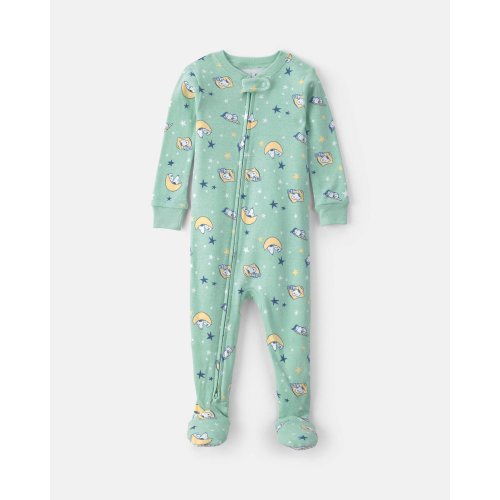 Baby Peanuts Snoopy 100% Cotton Snug Fit 1-Piece Pajama - Green | Carter's