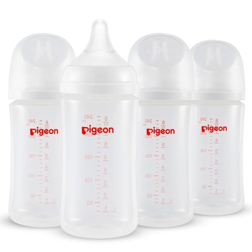 Pigeon PP Wide Neck Anti-Colic Nursing Bottle, 8.1 oz, 4-Pack