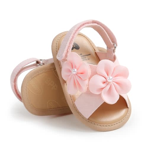 Myleleya Infant Baby Girls Sandals Summer Baby Wedding Dress Flat Shoes Newborn Crib Shoes First Walkers Prewalkers Shoes