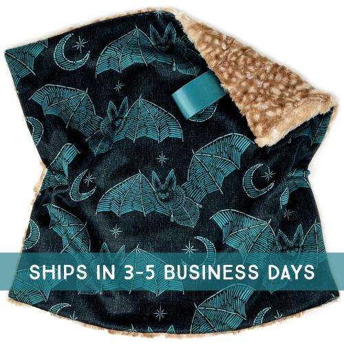 Lovey: Bat Stitch Crazy. Minky. Lovie. Baby Gift. Baby Sleep. Comfort Object. Halloween. Goth. Gothic. Teal Bats. Unique. Weird. PYO.