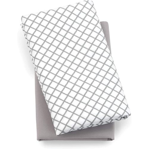 Chicco Lullaby Playard Sheets - Grey Diamond 2-Pack | Grey/White