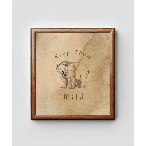 Woodland Bear Nursery Print, Rustic Western Art (Digital Download)