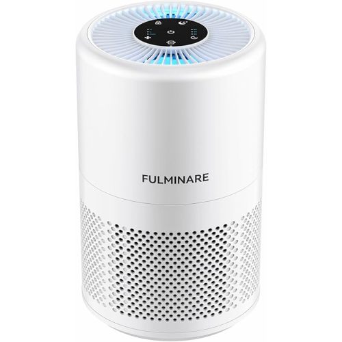 FULMINARE Air Purifiers for Home Bedroom 1095 Ft² Coverage HEPA Air Purifier for Large Room for Pets, Smoke, Kitchen, Office, 3 Speeds, Timer, Quiet, Auto Variable Frequency, Sleep Mode, White