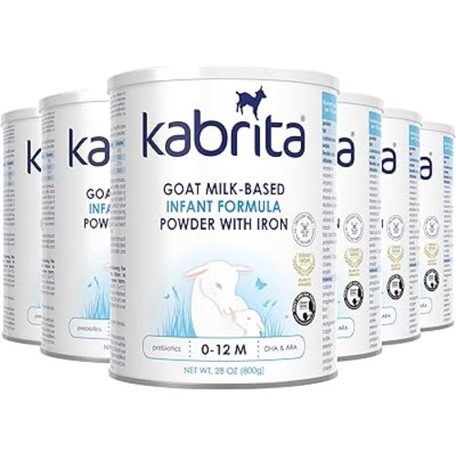 Kabrita Goat Milk Infant Formula - Easy to Digest Baby Formula 0-12 Months - Contains Prebiotics, Iron, DHA, Non-GMO - Gentle on Sensitive Tummies - Formula Supporting Gut Health & Sleep - 28oz (Pack of 6)