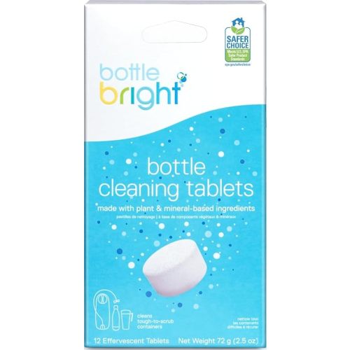 Bottle Bright Cleaning Tablets 12, 36, 78 Count – Water Bottle Cleaner for Stainless Steel, Tumblers, Thermos | Removes Coffee Tea Stains, Eliminates Odors, Easy and Safe Cleaning