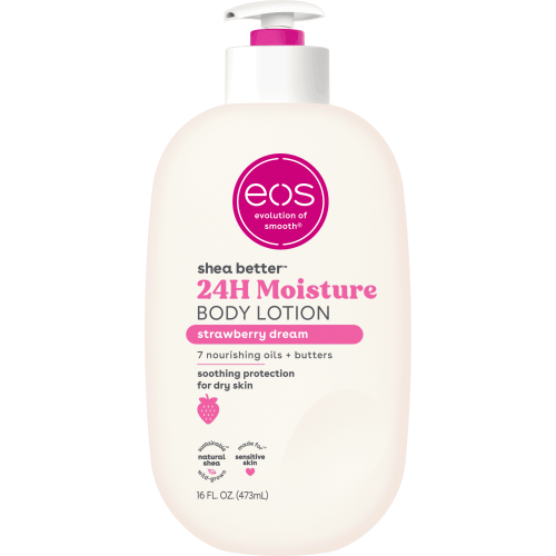 eos Shea Better Body Lotion for Dry Skin, Strawberry Dream, 16 fl oz