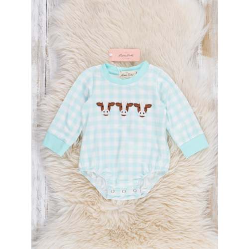 Happy Moo Days Plaid Romper