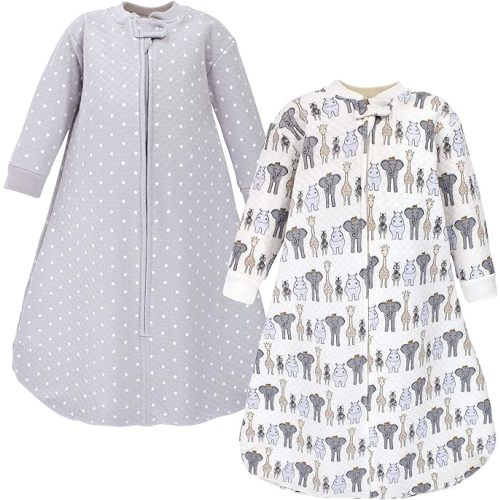 Hudson Baby Unisex Baby Premium Quilted Long Sleeve Sleeping Bag and Wearable Blanket