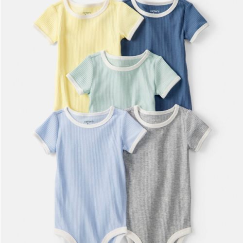 Baby 5-Pack Multipack Bodysuits - Blue/Yellow/Green | Carter's