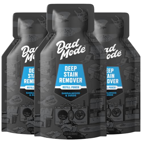 DadMode Laundry Stain Remover | 1000 Stain Treatments | 7-Enzyme Deep Cleaner & Odor Eliminator | 3-Pack Refill | Tough on Human, Food, & Pet Stains | Sandalwood & Suede