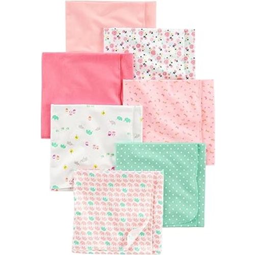 Simple Joys by Carter's Unisex Babies' Flannel Receiving Blankets, Pack of 7