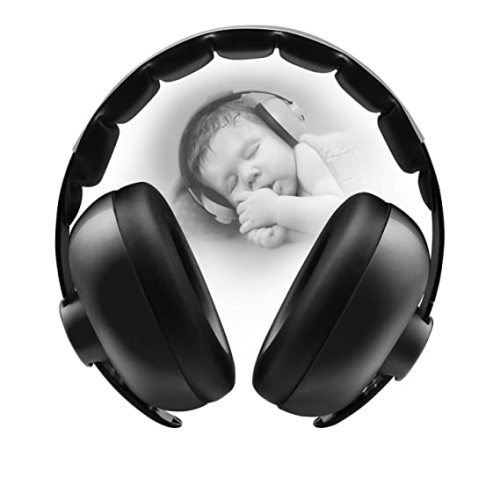 Baby Headphones Noise Cancelling Headphones for Babies for 3 Months to 3 Years (Black)