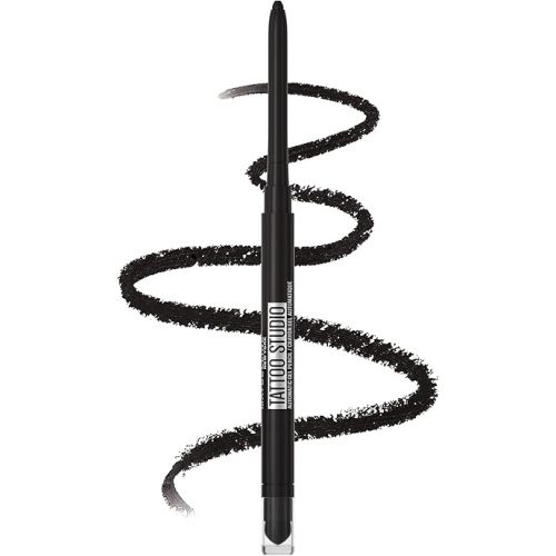 Maybelline Tattoo Studio Automatic Gel Pencil Waterproof Eyeliner, Blendable, Smudge Resistant, Matte Eyeliner For Up To 36HR Wear, Pitch Black (Smokey Black), Packaging May Vary