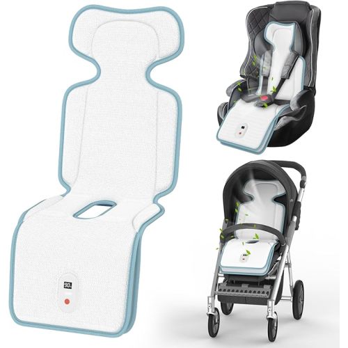 Bella's Friends Baby Stroller Cooling Pad with 2 Built-in Blower Up to 10H MAX 10000 mAh Rechargeable 3 Speed Adjustable Car Seat Liner Cooling Cushion for Toddler Outdoors Summer Baby Essentials