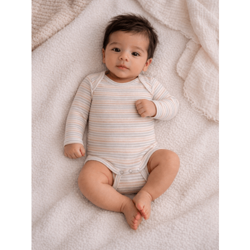 Multi Stripe / Organic Long Sleeve Bodysuit