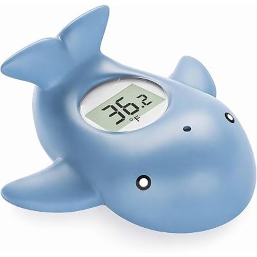 Baby Bath Thermometer for Infant & Toddler,Floating Digital Water Temperature Thermometer with 3-Color LED Backlight,Instant Accurate Reading,Baby Bath Toy,Hot & Cold Alert（Light Blue Whale）