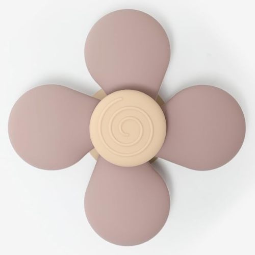 Suction Spinner Toy | Toddler Silicone Sensory Spinner Toy for Travel Play & Bath Toy (Dusty Lilac (Pinwheel))