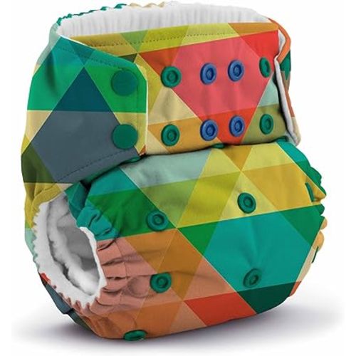 Kanga Care Rumparooz G3 Stay Dry Cloth Diaper Reusable One Size Pocket Diaper Patented Inner Double Gusset 2 pcs Microfiber Insert Soaker (6-55+ lbs) - Peacock