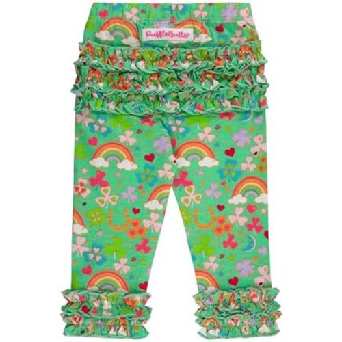 RuffleButts Baby-Toddler-Girls Ruffle Leggings - Soft Knit Ankle Length Leggings