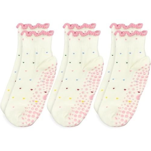 Cute Polka Dot Yoga Socks for Women – Fits US Sizes 5-9 – Perfect forYoga, Pilates, Barre, and Dance