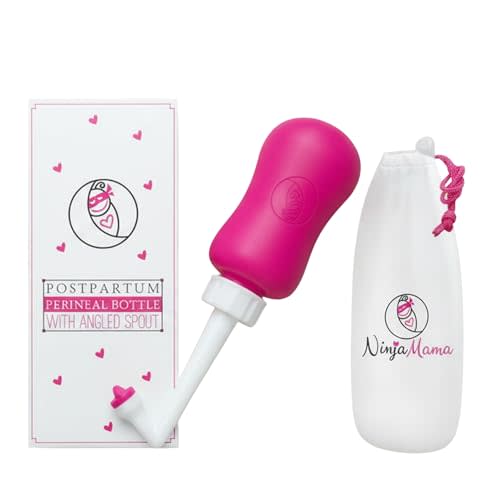 Ninja Mama Peri Bottle for Postpartum Care Post Partum Essentials for Pain Relief, Tears & Hemorrhoids After Birth Portable Perineal Bottle with Angled Spout Labor & Delivery Hospital Bag. (355ml)