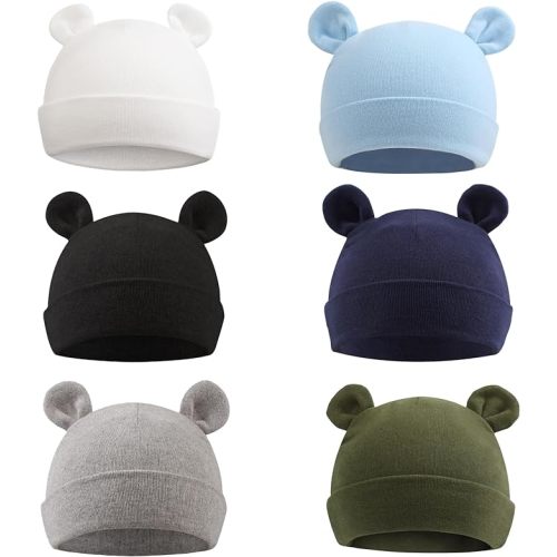 Pesaat Newborn Hospital Hat 0-12Months Preemie Boys Girls Beanie Solid Infant Baby Hats Autumn Winter