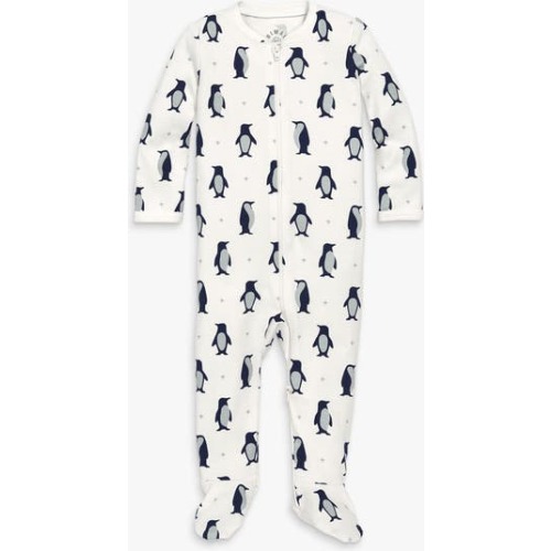 Baby Organic Zip Footie In Holiday Animal Friends, 6-9M