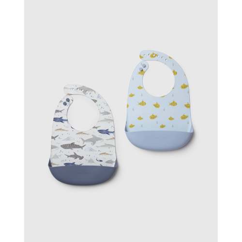Silicone Bibs set - Smiley Sharks / Ocean Explorer