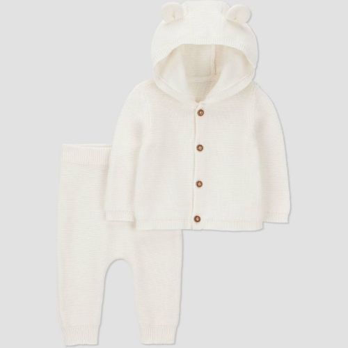 Carter's Just One You® Baby 2pc Hooded Bear Sweater and Jogger Pants Set - Cream