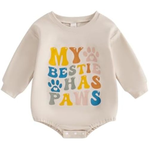 Baby Boy Girl Outfit Toddler Bubble Romper Sweat Infant Long Sleeve Graphic T Shirts Summer Clothes