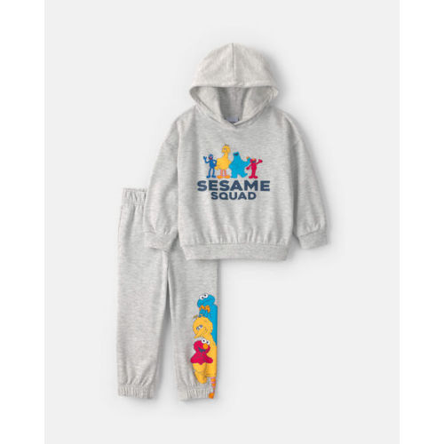 Toddler Boy 2-Piece Sesame Street™ Long-Sleeve Hoodie & Pant Set - Grey | Carter's