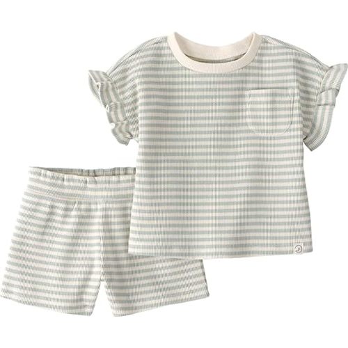 Little Planet by Carter's Girl 2-piece Shorts Set made with Organic Cotton, Striped, 9M