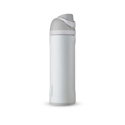 Owala FreeSip Stainless Steel Water Bottle, 24oz, Shy Marshmallow White