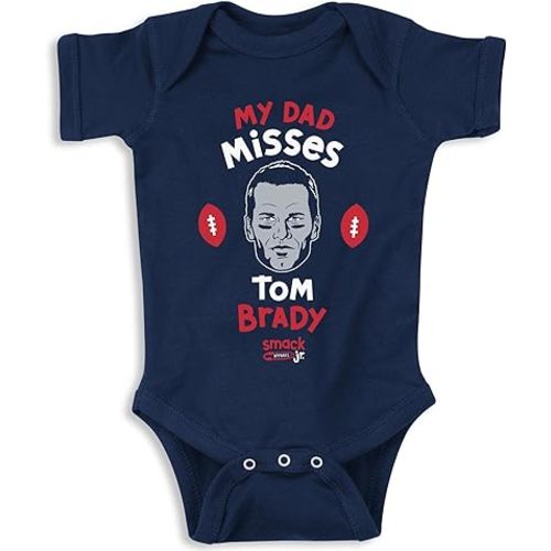 My Dad Misses Tom Brady Baby Apparel for New England Football Fans (NB-7T)