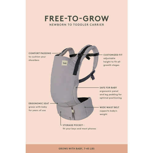Graphite - Cotton Free-to-Grow Baby Carrier – Baby Tula US