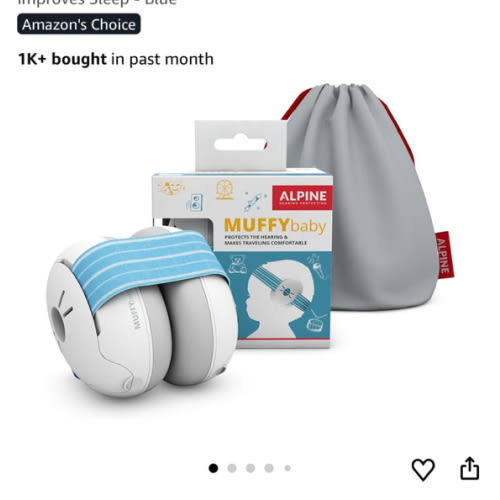 Alpine Muffy Baby Ear Protection for Babies and Toddlers up to 36 Months - CE & ANSI Certified - Noise Reduction Earmuffs - Comfortable Baby Headphones Against Hearing Damage & Improves Sleep - Blue