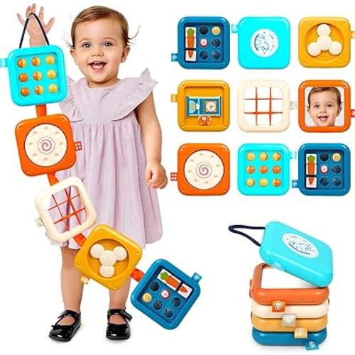 Busy Board for 1 Year Old Montessori Toys for 1 2 Boy Girl Toys Toddler Car Airplane Travel Activities Essentials 1-3 Busy Cube Stocking Learning Education Baby Toy 12-18 Months Birthday Gifts 1 2 3