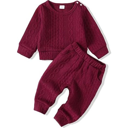 Renotemy Newborn Infant Baby Girl Clothes Outfits Fall Winter Long Sleeve Sweatshirts Pants Cute Baby Girl Outfits Set